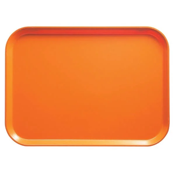 Cambro Camtray Rectangular Serving Trays, 14 x 18, Orange Pizazz