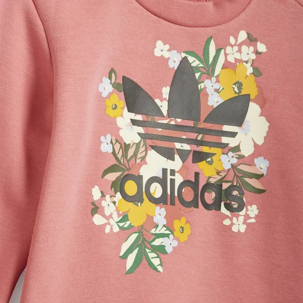 Adidas Girls& Infant and Toddler Originals Her Studio London Floral Crew Sweatshirt and Jogger Pants Set GN2256 - 18 Month, Pin