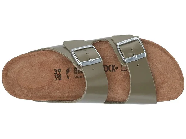 Women's Arizona Birkenstock Khaki Leather, Khaki, 37