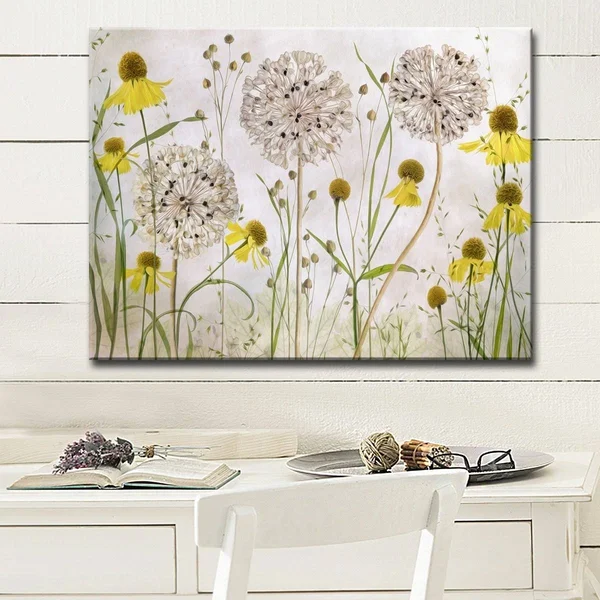 Ready2HangArt Alliums and Heleniums Canvas Wall Art