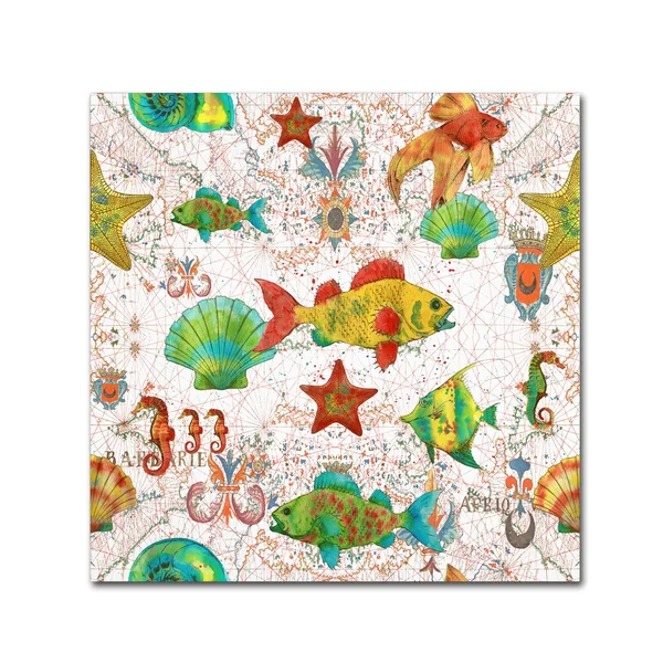 Trademark Art Jean Plout 'Nautical Treasures 18' Gallery-Wrapped Canvas Art
