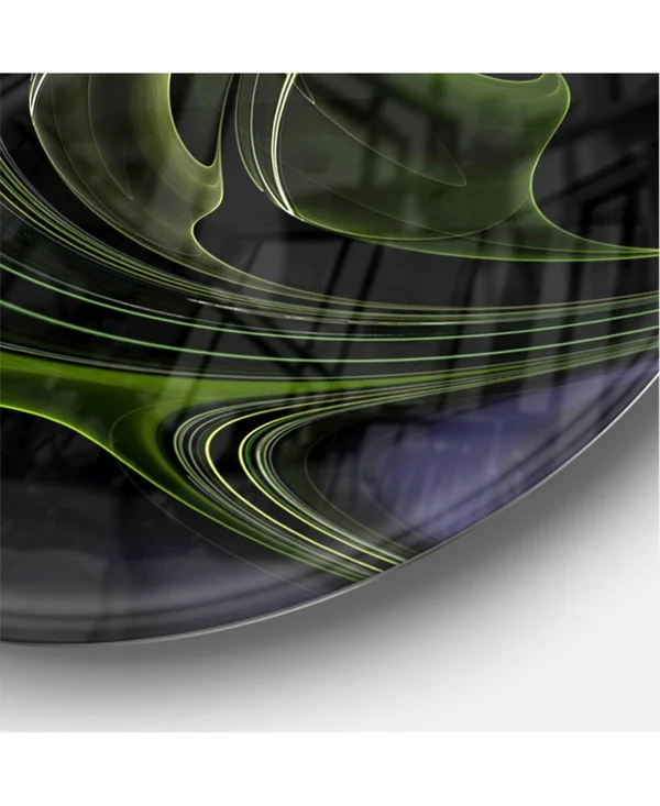 Designart Multi Colored Green Stained Glass Aluminum Wall Clock in Green