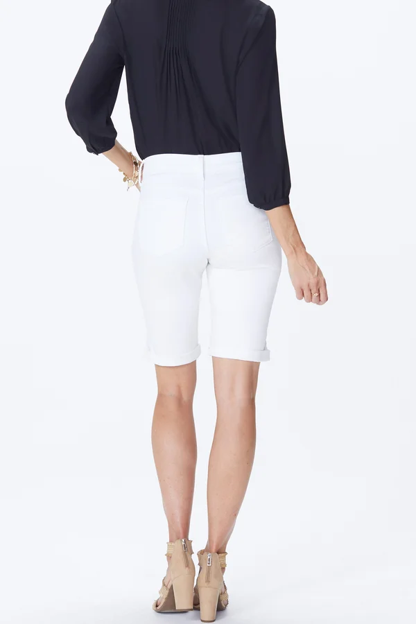 Nydj Petite Briella Roll Cuff Shorts in Optic White Women's : 6p 9