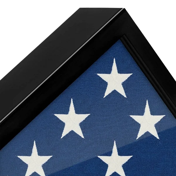 Flag Case Frame - Display Case for 5x9.5& Flag with Mahogany