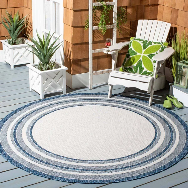 Safavieh Courtyard CY852237922 Olive 6&7x22 x 6&7x22 Round Area Rug, Olive, Safavieh