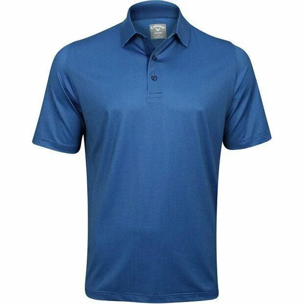 Callaway Men's Swing Tech Printed Gingham Polo Shirt, Blueberry Pancake, Size Small, Polyester/Elastane
