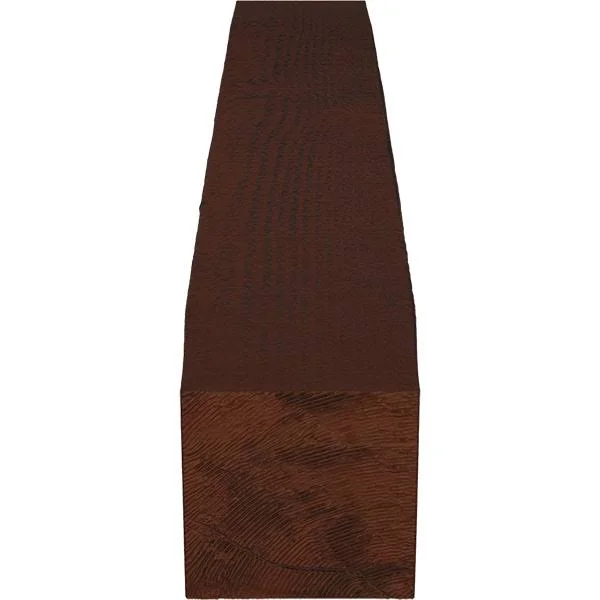 Ekena Millwork MANURS06X10X60PE 6x22H x 10x22D x 60x22W Rough Sawn Faux Wood Fireplace Mantel - Natural Pecan