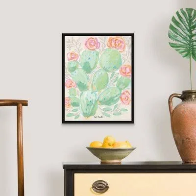 Life Can Be Prickly Bloom Anyway by Kait Roberts - Painting Print on Canvas Union Rustic Format: Black Framed - Size: 22x22 H x 1