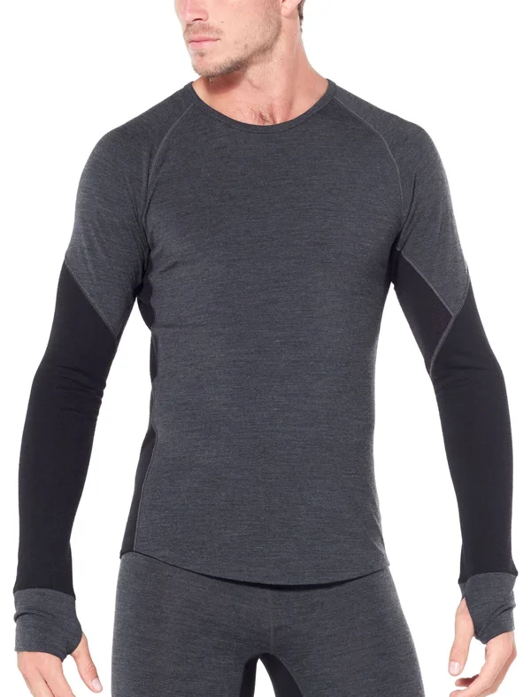Icebreaker Men's 260 Zone LS Crewe Jet Hthr - Black XL