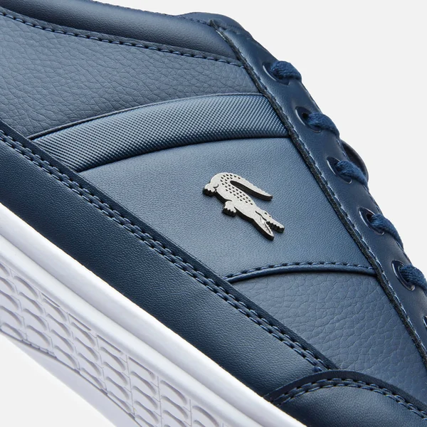 Lacoste Chaymon Bl 1 Navy White Leather Mens Trainers - 9 UK