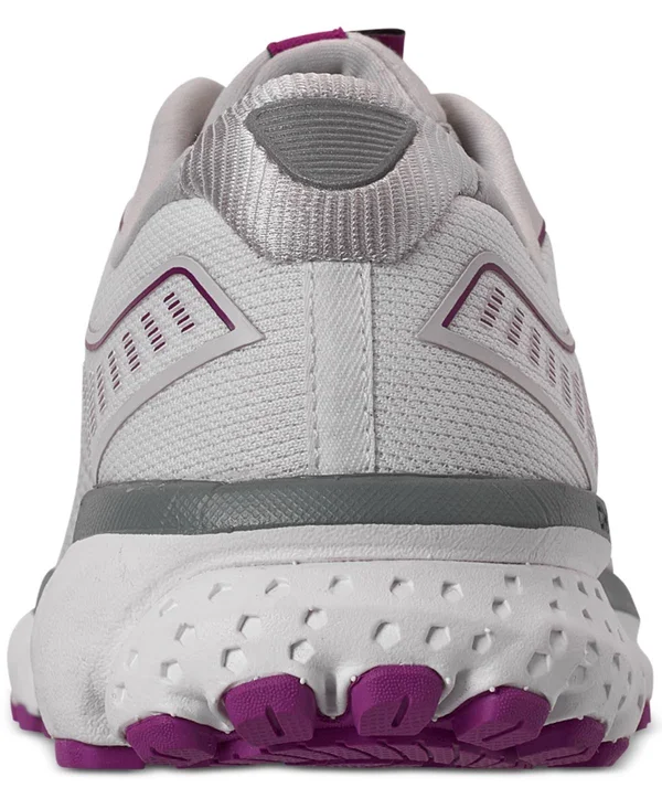 Brooks Women's Ghost 12 White-Grey-Hollyhock - 10