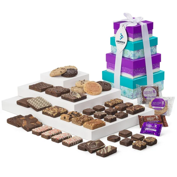 Custom Holiday 4-Box Tower Gourmet Chocolate Gift Box by Fairytale Brownies