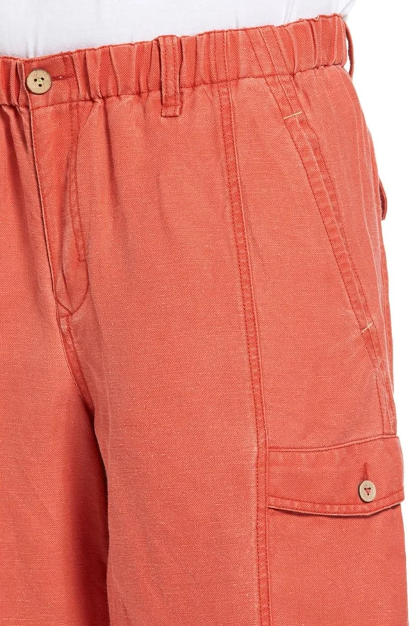 Tommy Bahama Linen The Dream Cargo Shorts, Mens, S, Lentil