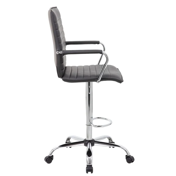 Boss Vinyl Ribbed Drafting Stool - Gray