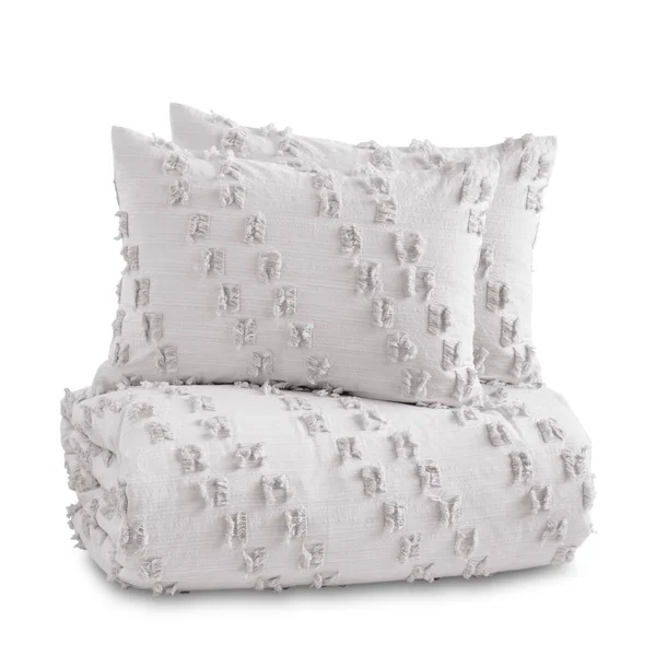 Peri Home Space Dyed Fringe Comforter Set - Queen - Gray