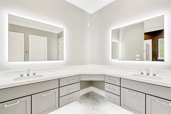 Mirrors & Marble LED Side-Lighted Bathroom Vanity Mirror: 48x22 Wide x 36x22 Tall - Rectangular - Wall-Mounted