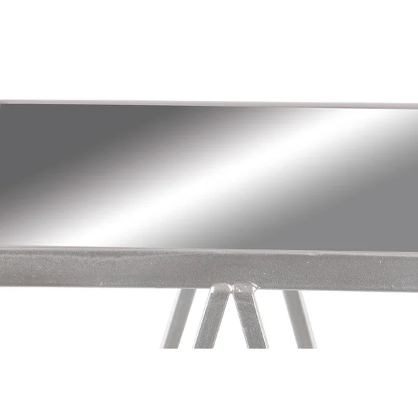 Classy Metal Side Table with Mirror, Set of 2