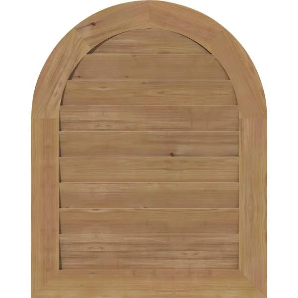 Ekena Millwork GVWRT24X2602SDUWR 24x22W x 26x22H Round Top Gable Vent (29x22W x 31x22H Frame Size): Unfinished, Non-Functional