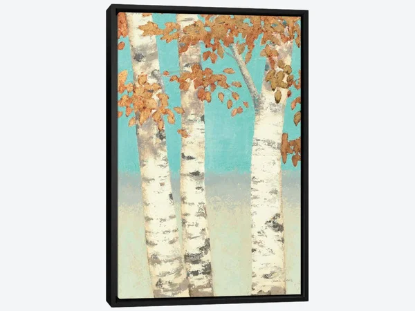 Framed Canvas Art - Golden Birches II by James Wiens ( Floral & Botanical > Tree Art > Birch Trees art)