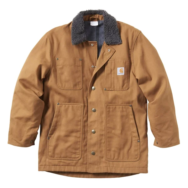 Carhartt Boys& Fleece-Lined Chore Coat, Carhartt Brown