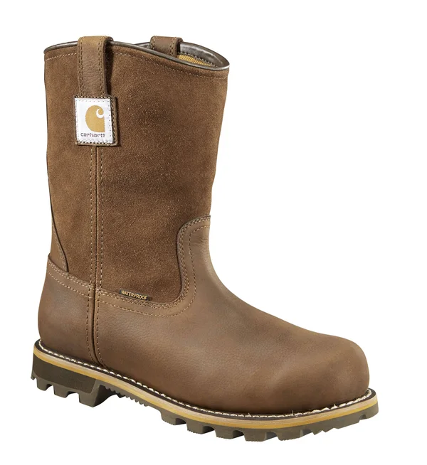 Carhartt Traditional 10 inch Pull-On Waterproof Nano Toe Bison Brown Oil Tan - Men's, Size: 12