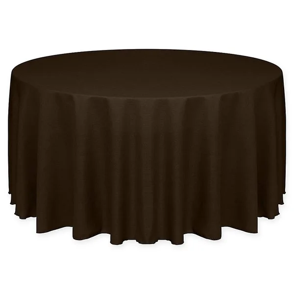 Ultimate Textile Faux Burlap - Havana 72-Inch Round Tablecloth - Brown
