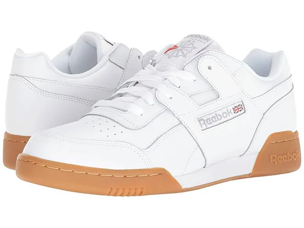 Reebok Men Workout Plus Sneaker, White/Carbon/Classic Red, 6