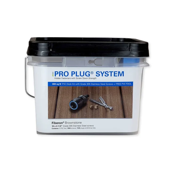 Starborn Industries Pro Plug System for Fiberon Decking - 300 Square Feet - 305 Stainless Steel - #10 x 2-1/2x22 - Fiberon Sandy