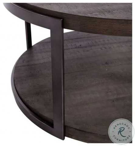 Liberty Furniture Modern View Gauntlet Gray Round Cocktail Table