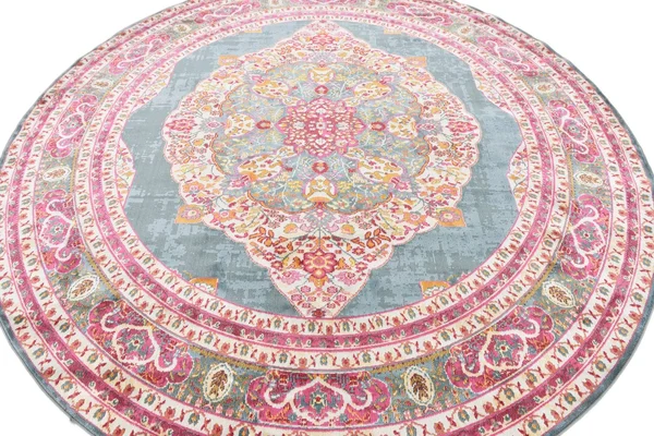 8&x8& Round Regla Baracoa Rug Turquoise/Ivory - Unique Loom