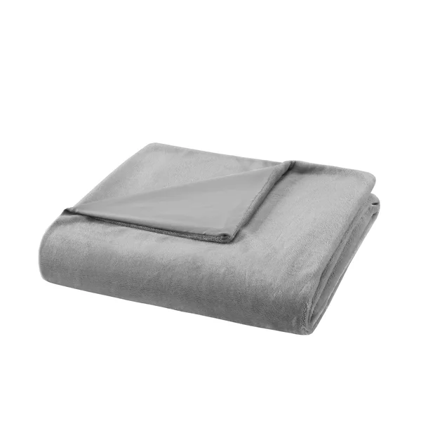 Bibb Home Weighted Blanket with Reversible Removable COVER, Silver, 60x22 x 80x22 - 15 lb