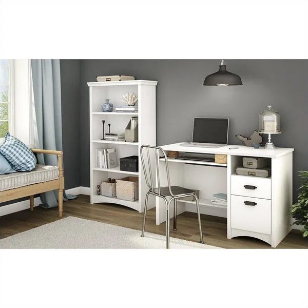 Atlin Designs 4 Shelf Bookcase in Pure White - AD-496604