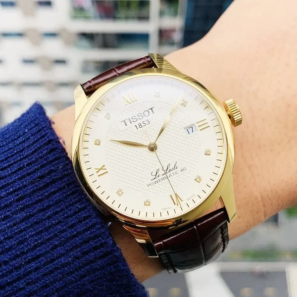 Tissot T006.407.36.266.00 Le Locle Men's Automatic Watch; Ivory Dial; 39.3 mm Leather Strap