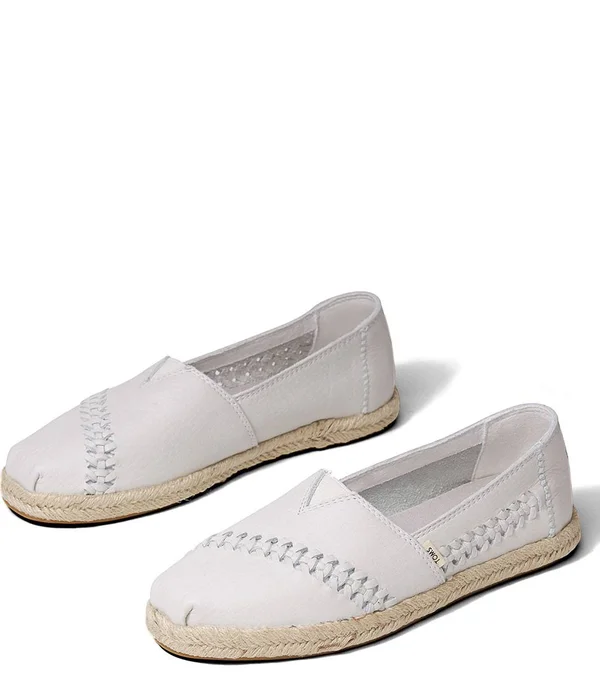 Toms Espadrilles Rope Espadrilles Leather White 8