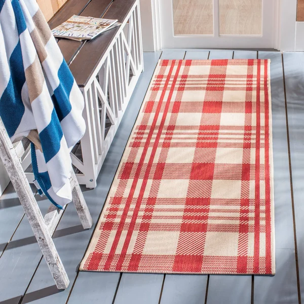 Safavieh Courtyard Red Indoor Outdoor Rug - Runner 2&3x22 x 12&
