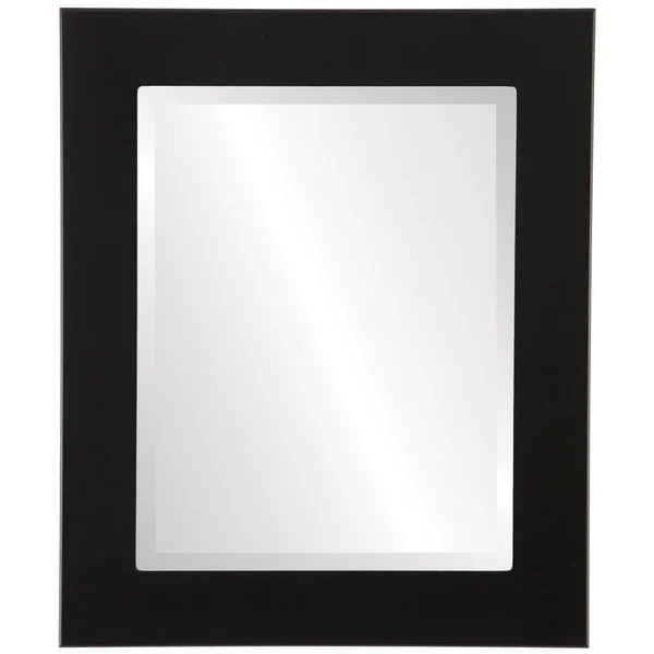 Cafe Framed Rectangle Mirror in Matte Black - 26x22X32x22