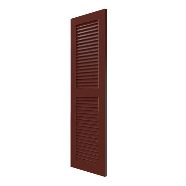 Ekena Millwork CWL15X046CRC 15x22W x 46x22H Exterior Composite Louvered Shutters (Per Pair), Cottage Red