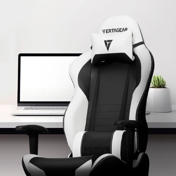 Vertagear Gaming Chair Racing SEAT, S-Line Slim SL2000 BIFMA Cert, White/Green