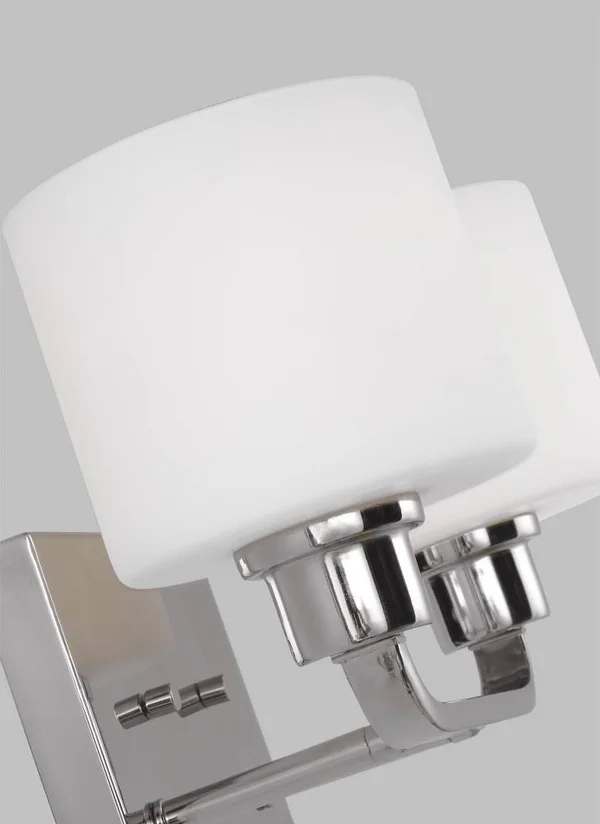 14.25 inch 18.6W 2 LED Bath Vanity Chrome Finish with Etched/White Glass - 73-BEL-4169223 - Bailey Street Home