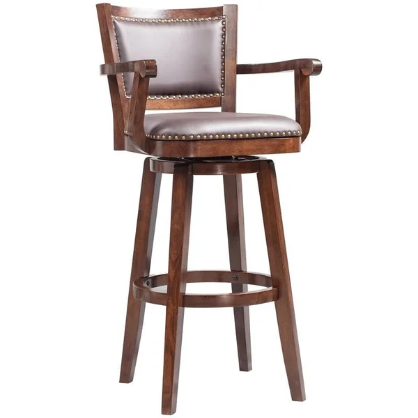 Boraam Broadmoor Swivel Extra Tall Barstool - Cappuccino, 22" x 26.5" x 50"