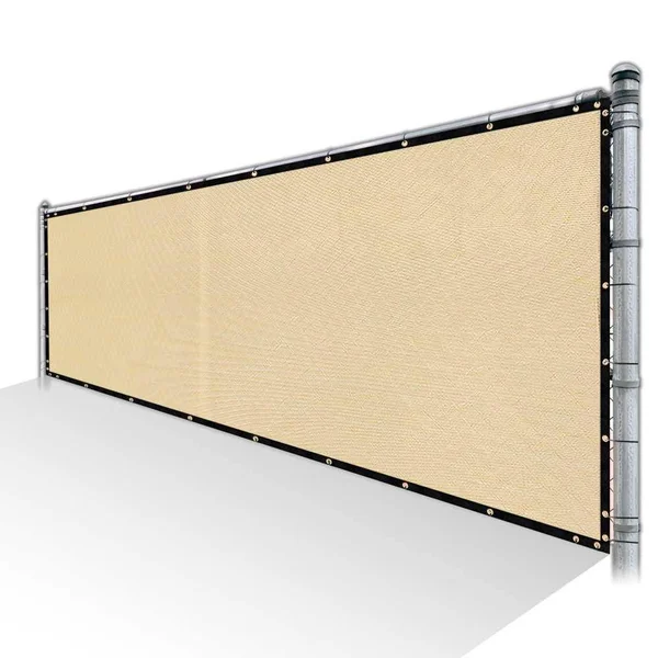 ColourTree 3 ft. x 58 ft. Beige Privacy Fence Screen HDPE Mesh Screen with Reinforced Grommets for Garden Fence (Custom Size)