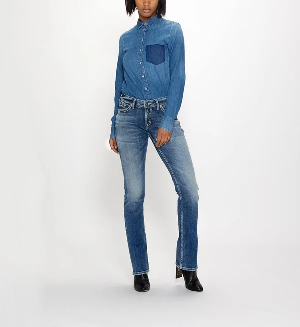 Silver Jeans Co. Women's Suki Mid Rise Slim Bootcut Jeans