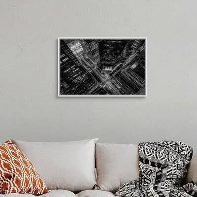 New York City Looking Down by Bruce Getty - Photograph Print on Canvas Ebern Designs Format: White Framed, Size: 22x22 H x 32x22
