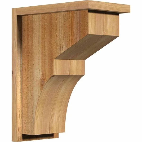 Ekena Millwork COR08X14X18MON01RWR 8x22W x 14x22D x 18x22H Monterey Rough Sawn Corbel w/Backplate - Western Red Cedar