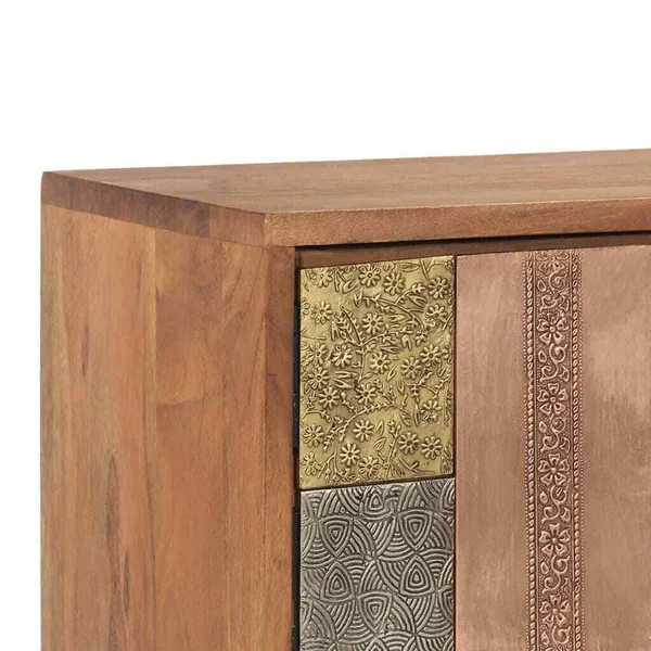 vidaXL TV Cabinet 55x22x11.8x22x15.7x22 Solid Acacia Wood, 247682, 140 x 30 x 40 cm
