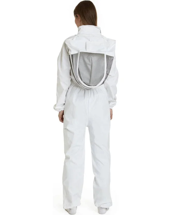 Natural Apiary Apiarist Beekeeping Suit - Polycotton - Non-Flammable Fencing Veil - Backyard Beekeeper White - 3XL