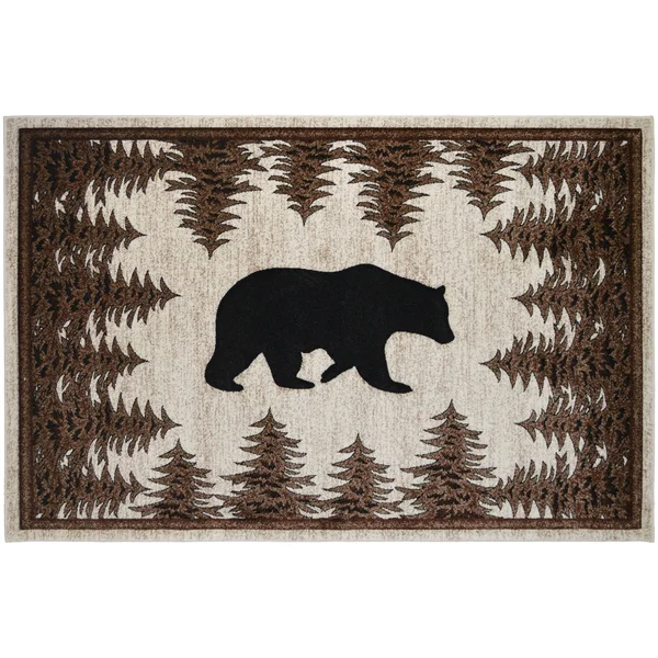 Mayberry Axel Tranquil Bear Lodge Carved Area Rug - Size: 7&10 inchx9&10 inch