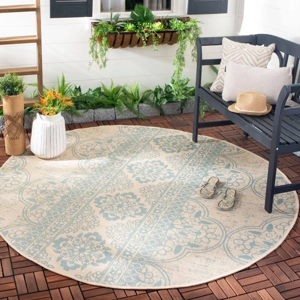 Safavieh 4& x 6& Beach House BHS174Q Red Creme Rug