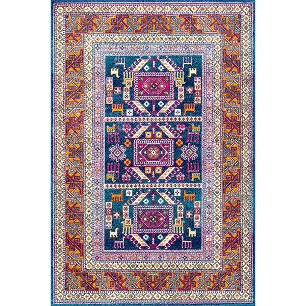nuLOOM Marisela Tribal Area Rug, 9& 10x22 x 14&, Navy