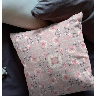 Gerton Square Pillow Cover & Insert Bungalow Rose Color: Muted Pink - Size: 16x22 x 16